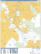 Walnut Creek  Wall Map Basic Style